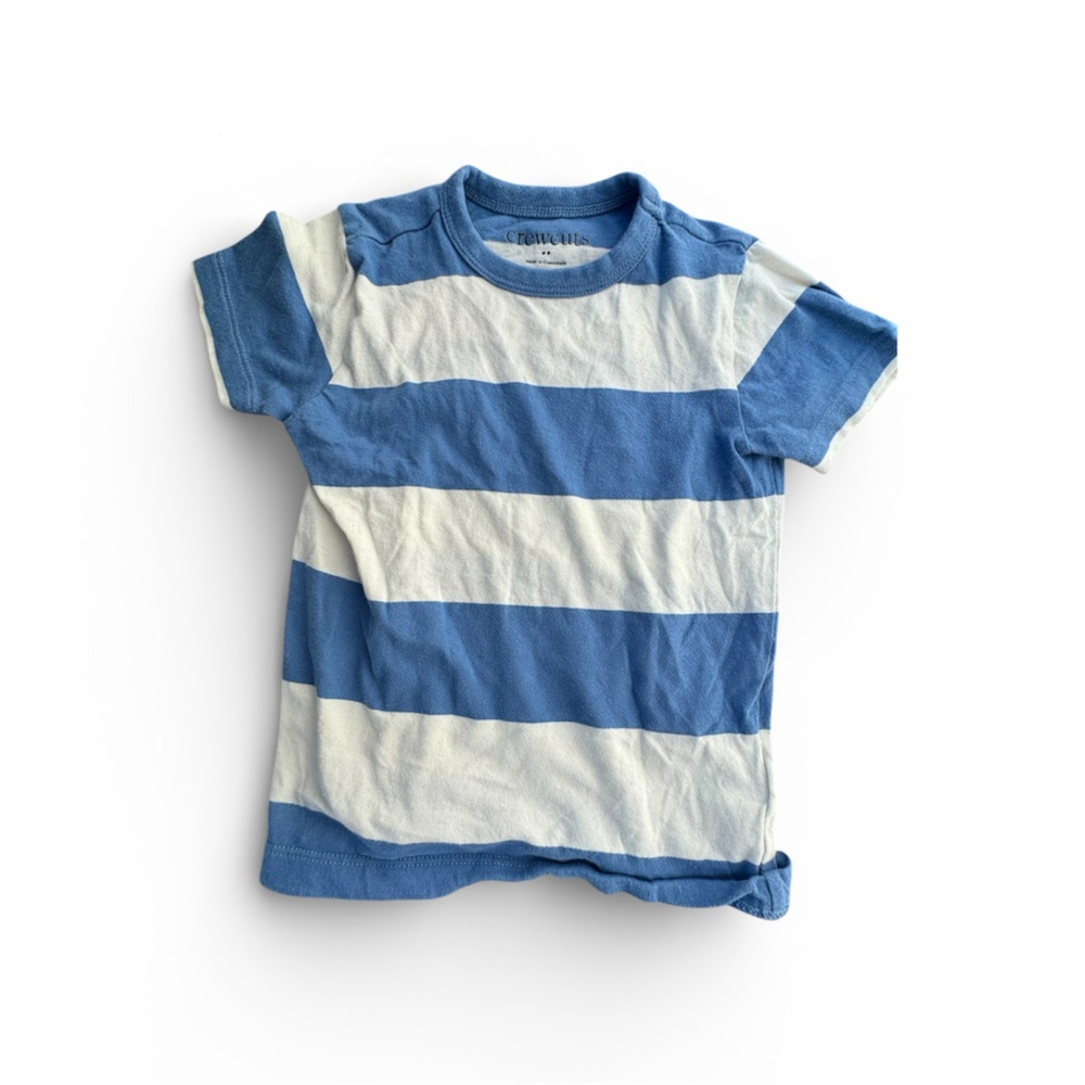 Blue and White Striped Kids Shirt